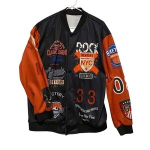 Basketball Slogan Bomber Varsity Jacket Vintage Size XL